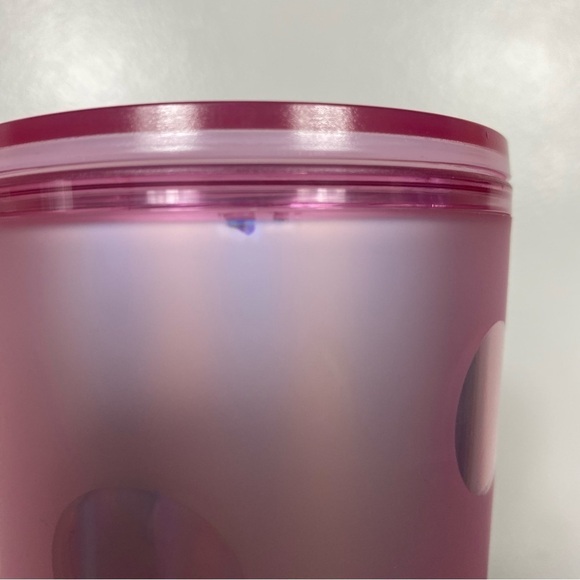 Starbucks/ Disney World pink metallic polka dot tumbler (no straw) 24 fl oz - Picture 8 of 8